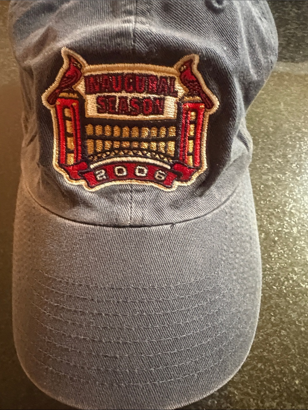 MLB Embroidered 'Baseball Season 2006' Patch Cap - Gray with Red & Gold Accent